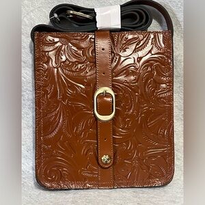 New* Patricia Nash Venezia Box Florence Burnished Leather Crossbody Handbag~Med~